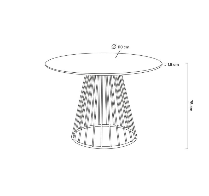 Stół GLAM MARBLE 110 - MDF, złota podstawa
