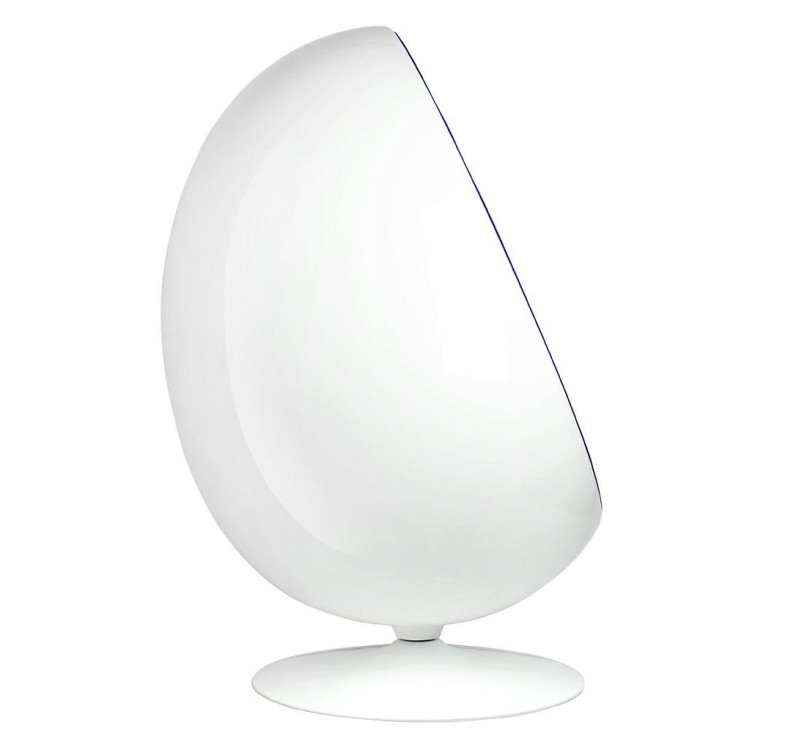 Fotel OVALIA biało-niebieski - włókno szklane