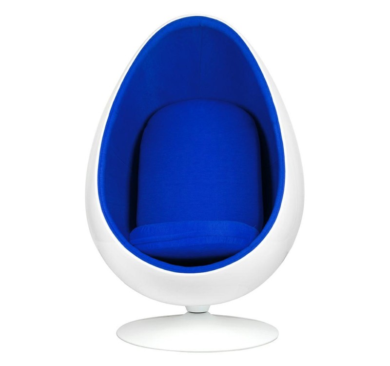 Fotel OVALIA biało-niebieski - włókno szklane