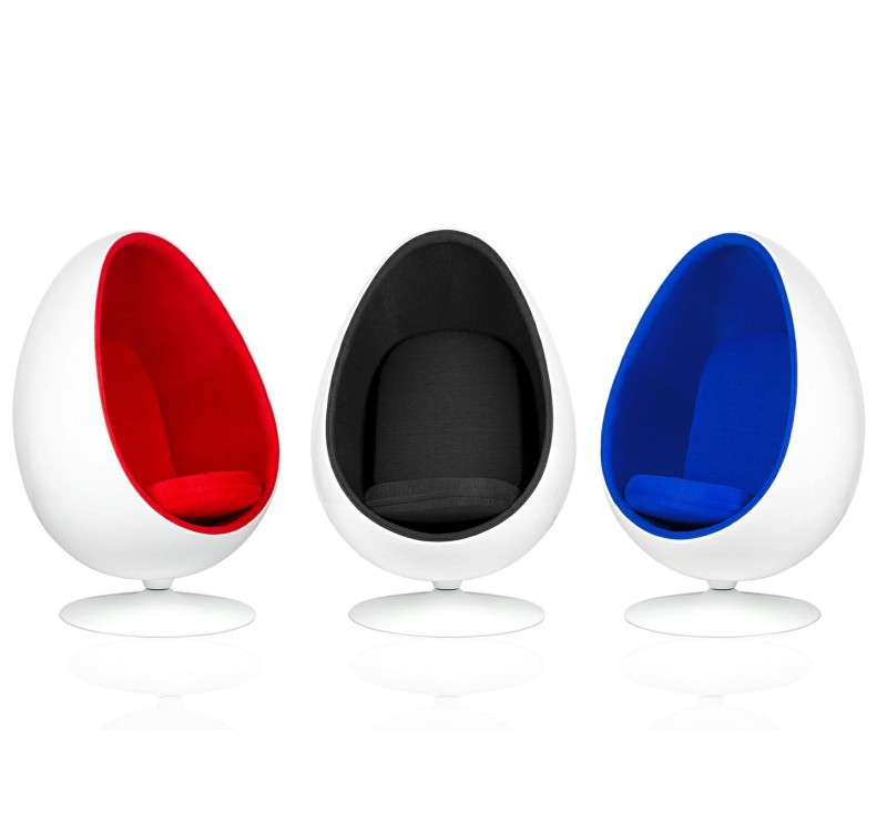 Fotel OVALIA biało-niebieski - włókno szklane