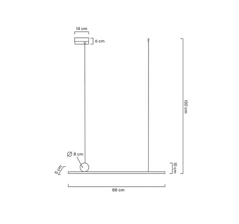 MOOSEE lampa wisząca WAND 80 złota