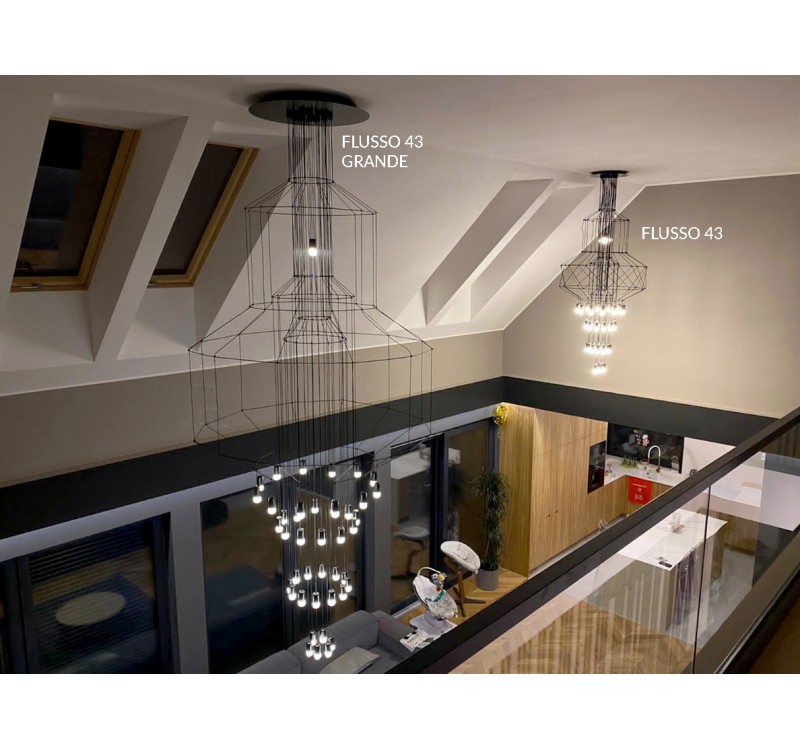 Lampa wisząca FLUSSO 43 GRANDE czarne